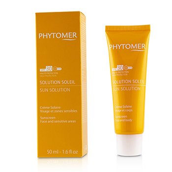 Products Phytomer Sun Solution Sunscreen Broad Spectrum SPF30 box packaging